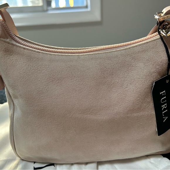 New Authentic Furla Pink Suede Purse - Picture 5 of 15